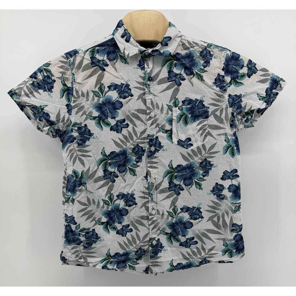 Steel & Jelly Hawaiian Shirt Men's Size L 100% Cotton Floral Tropical Aloha
